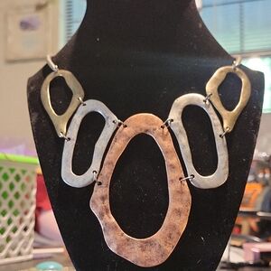 Abstract Gold and Silver Necklace